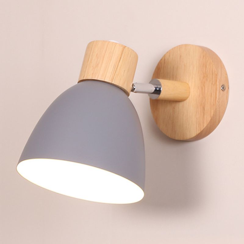 Modern Wood/Metallic Wall Light Polish Finish Lighting for Living Room