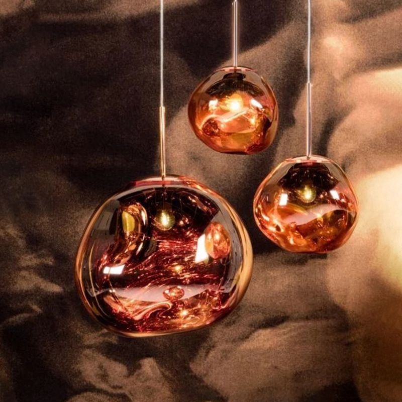 1-Ligth Mouth-Blown Glass Pendant Lighting Fixtures Minimalism Ceiling Pendant for Living Room