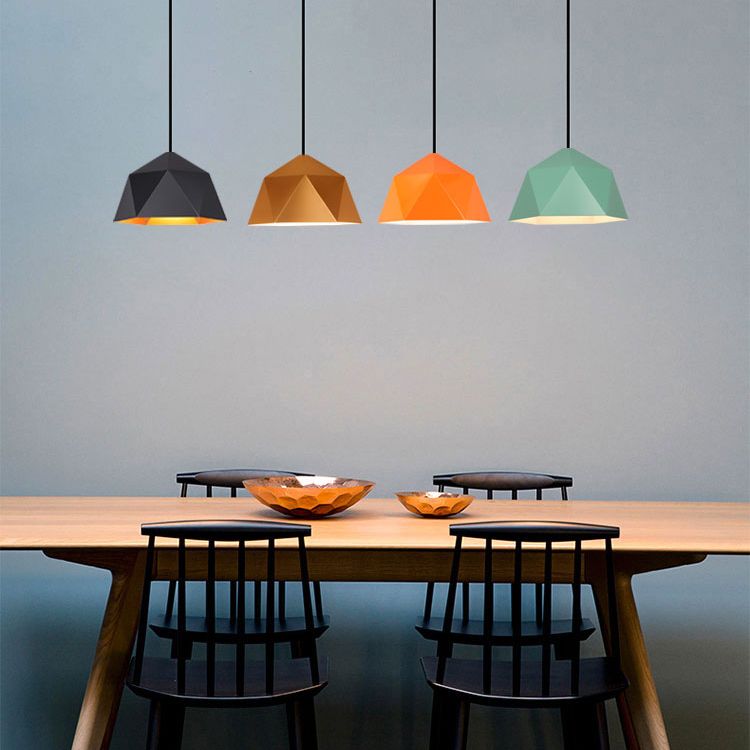 Geometric Ceiling Pendant Lamp Modern Style Metal Pendant Light Fixture for Restaurant