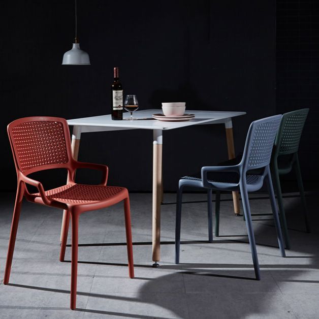 Contemporary Side Plastic Dining Room Chair Open Back Dining Side Chair for Home Use