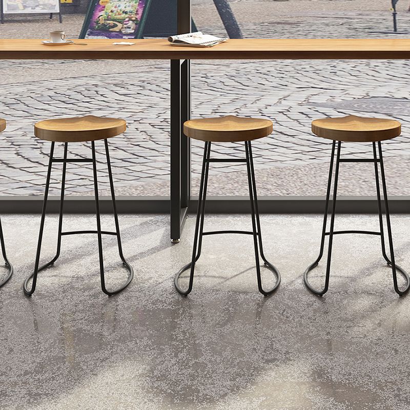 Industrial Style Rectangle Bar Table Solid Wood Fixed Bar Dining Table for Indoor