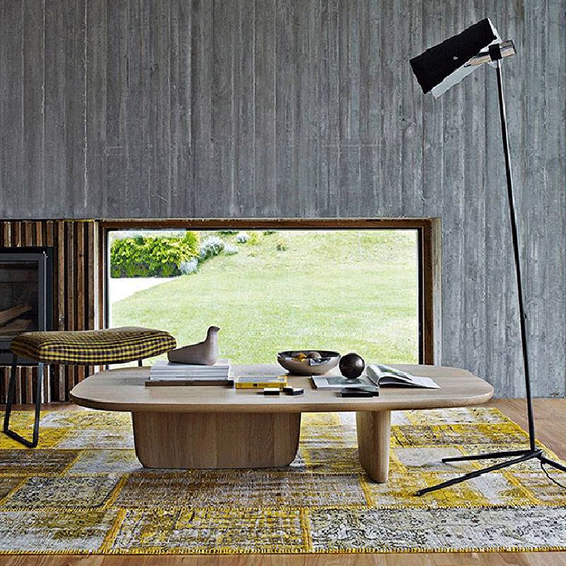 Abstract Coffee Table Modern Solid Wood Coffee Cocktail Table