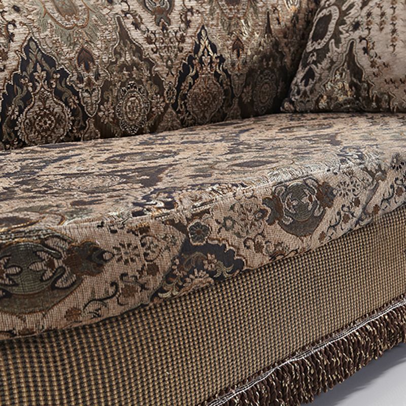 Traditional One Armed Wooden Chaise Flared Arms for Living Room