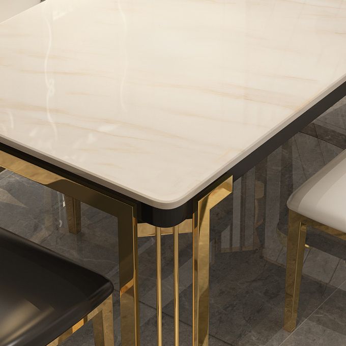 Metall traditionelles Luxus -Rechteck -Innentisch Sintered Stone Tisch mit Beinen