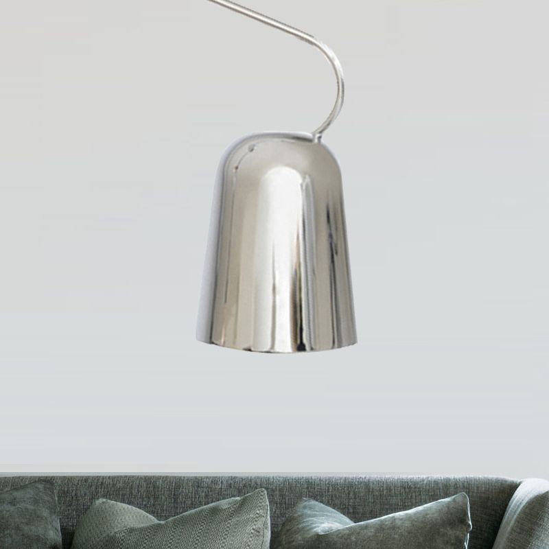 1 comedor ligero Luz colgante colgante con tono de metal Bell Lámpara de suspensión de estilo negro/blanco moderno
