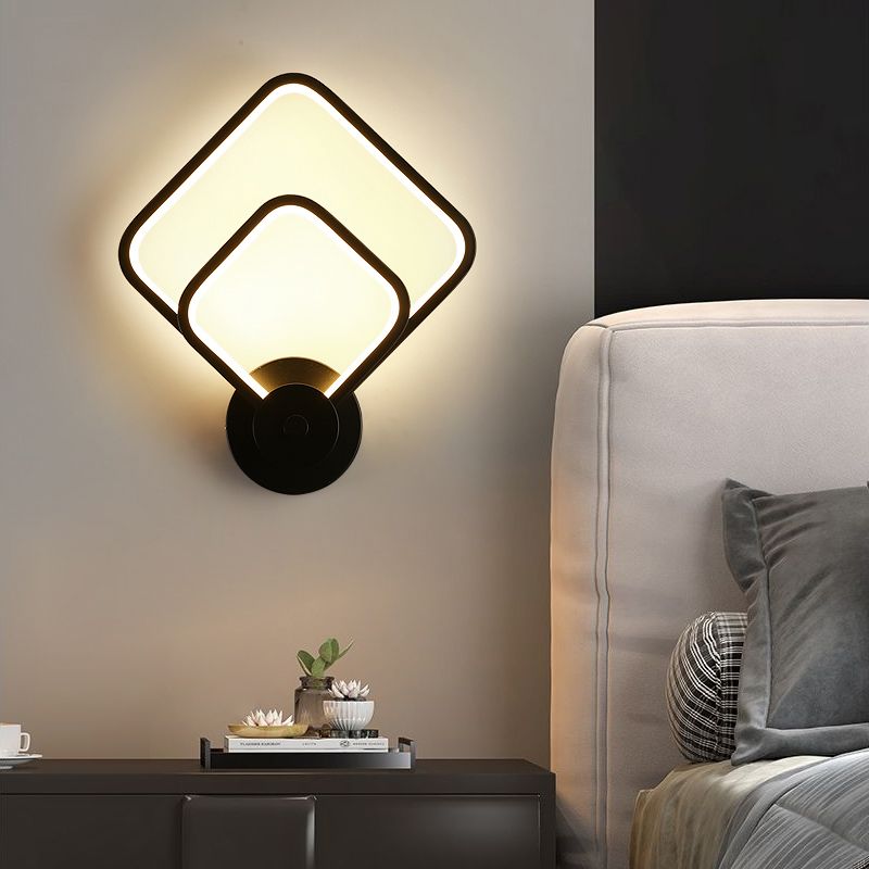 Lámpara de pared en forma de bucle acrílico simplicidad lámpara de pared led aplique para dormitorio