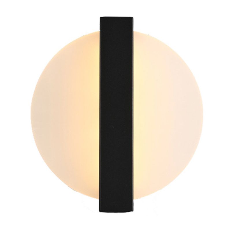 Single Contemporary Wall Mounted Sconce Brass/Black/White LED Wall Light for Bedroom