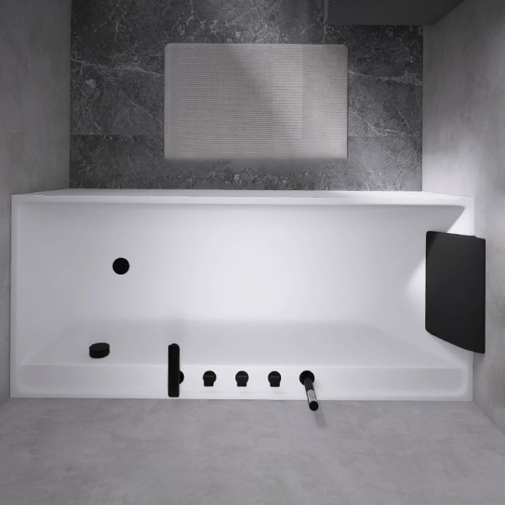 Modern Rectangular Bathtub White Soaking Acrylic Freestanding Bath