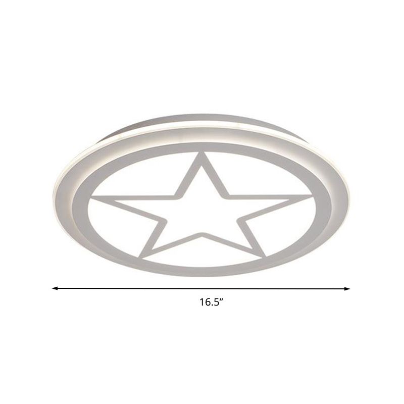 Star Children s Bedroom Ceiling Light Fixture Acrylic Modern Style Ceiling Light in White