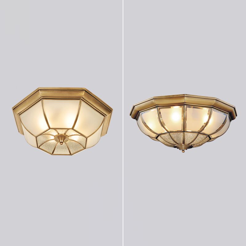 Multi-Light Geometric Flush Ceiling Light Colonial Style Metal Flush Light Fixtures