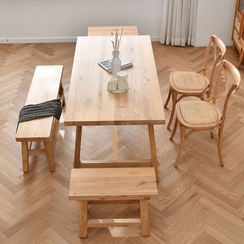 Modern 1/6 Pieces Dining Set Rectangle Pine Wood Dining Table for Dining Room kItchen