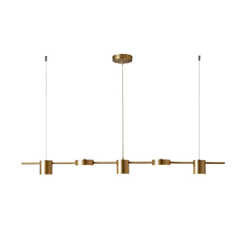 Metal Cylinder Island Pendant Modern Multiple-Light Island Lighting