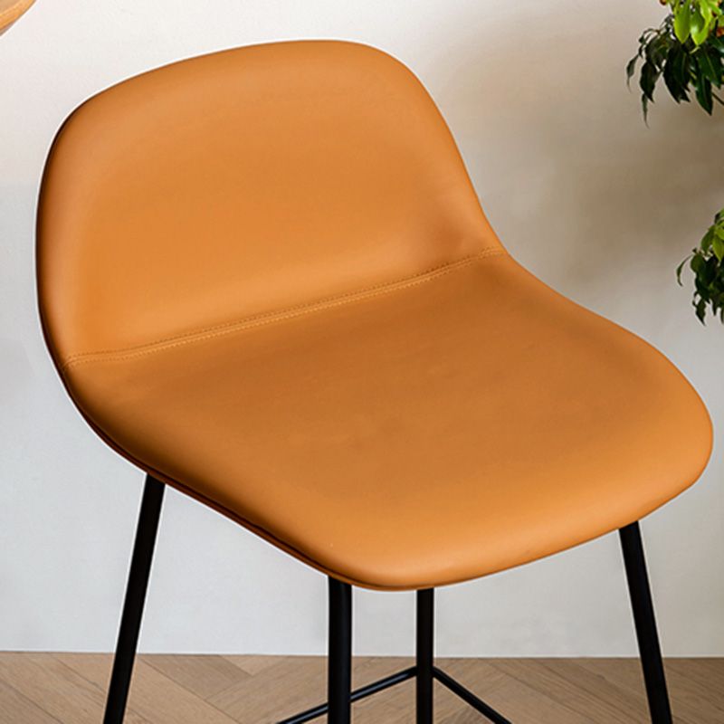 Taburete contemporáneo de la barra de mostrador taburete de respaldo de cuero con reposapiés