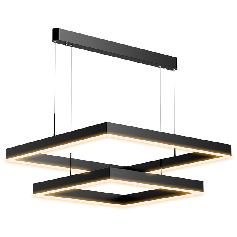 Modern Minimalist Style Multiple Squares Pendant Lighting Fixtures Metal Pendant Light Kit