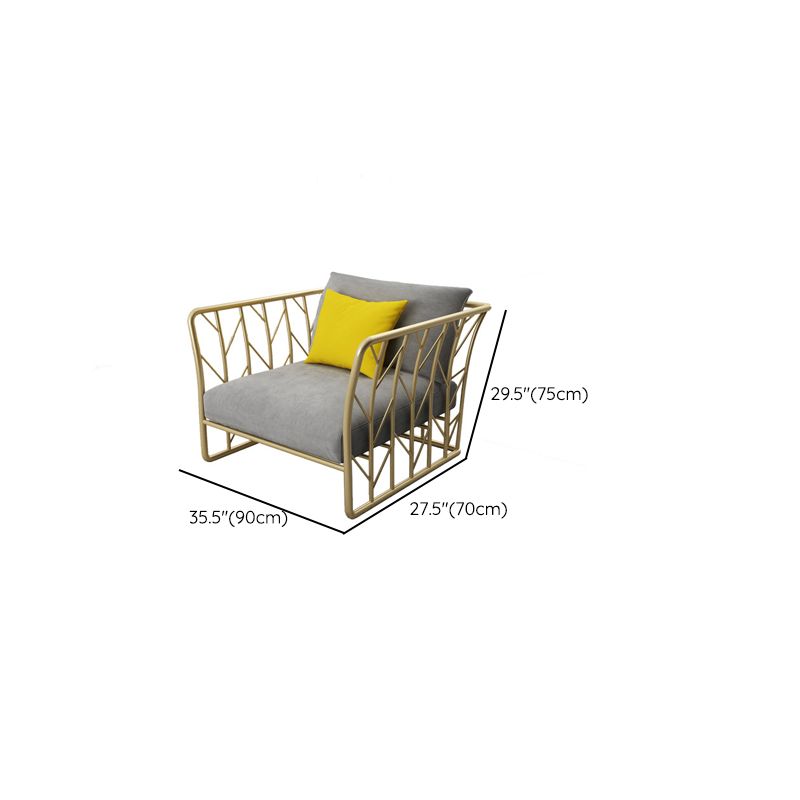 Contemporary Tuxedo Arm Sofa Stationary Gray Sofa for Living Room