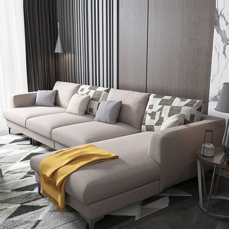 Scandinavian Fabric Living Room Seating Recessed Arm Pillows sofa