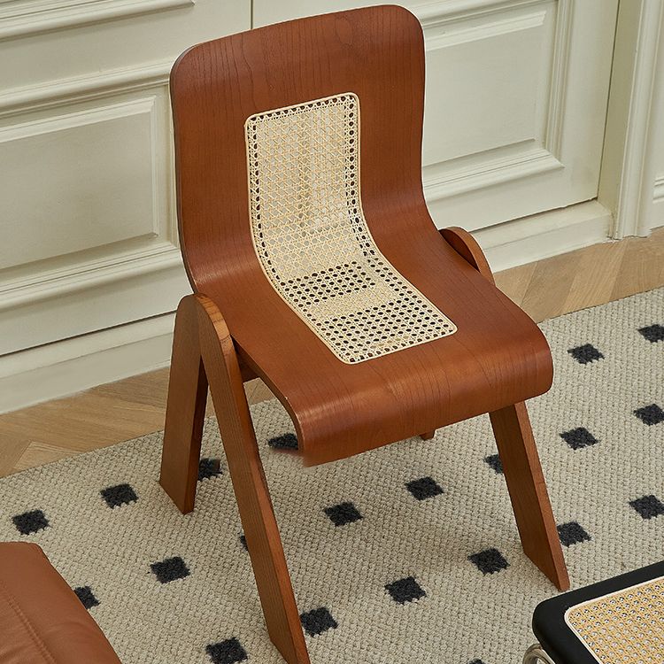 Contemporary Dining Room Armless Solid Wood Parsons Dining Chair