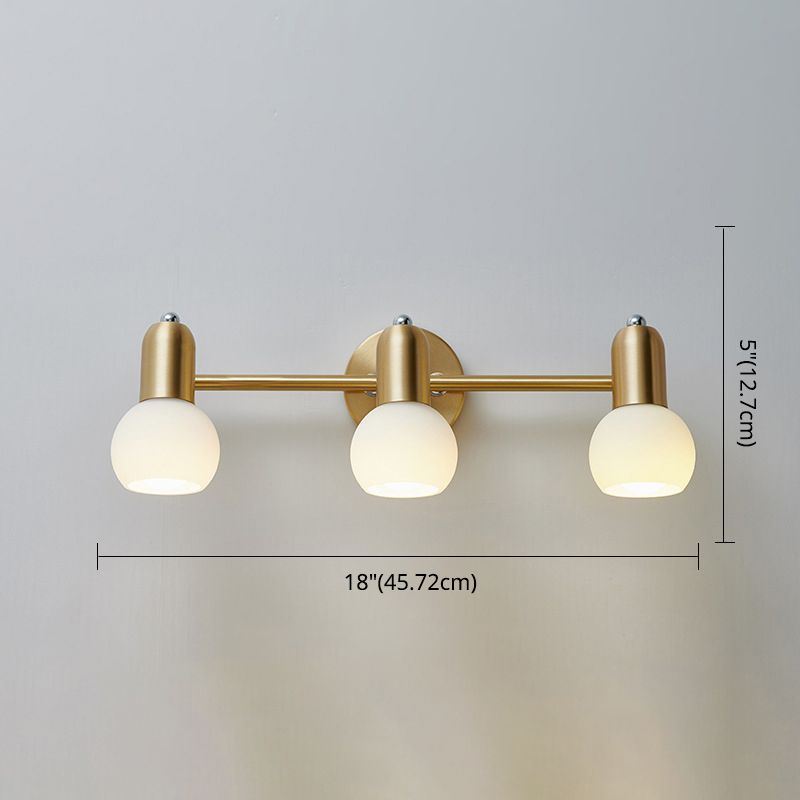 Luci da specchio vanità in metallo di lusso nordico luci in giù illuminazione vanità bagno in tonalità di vetro