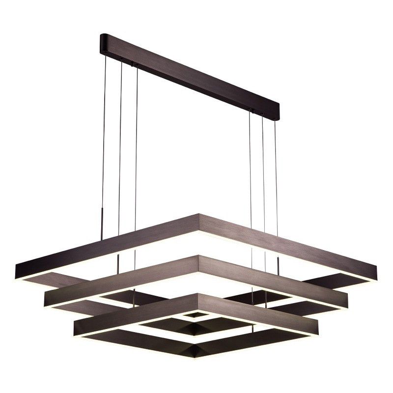 Lámparas de lámparas cuadradas de tres niveles lámpara de metal moderno 3 luces lámparas