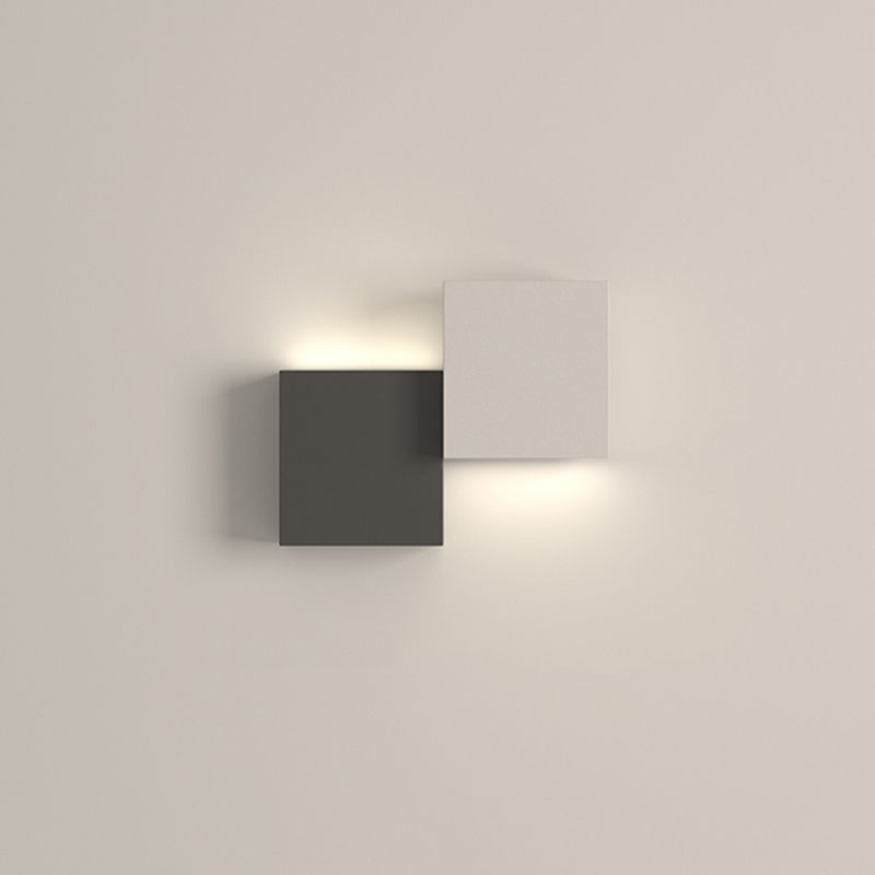 Modern Metal Wall Sconce Square Shape Wall Light with Silicone Shade for Bedroom