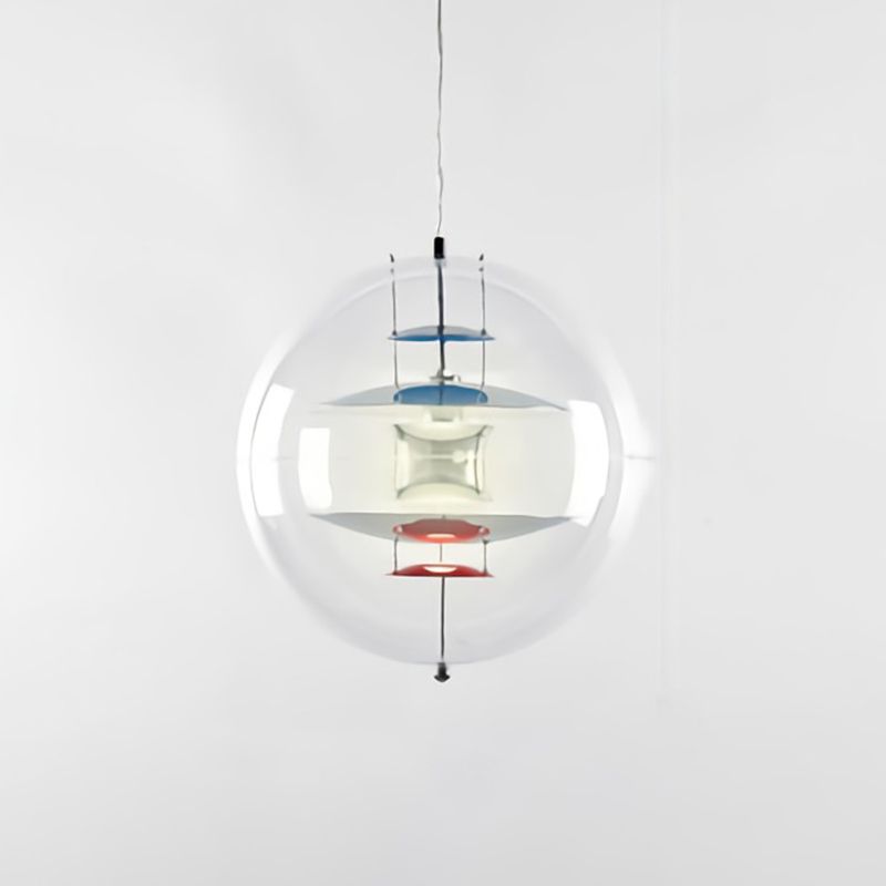 Global Ceiling Pendant Modernity Clear Glass 1 Light Down Lighting with Inner Layered Shade