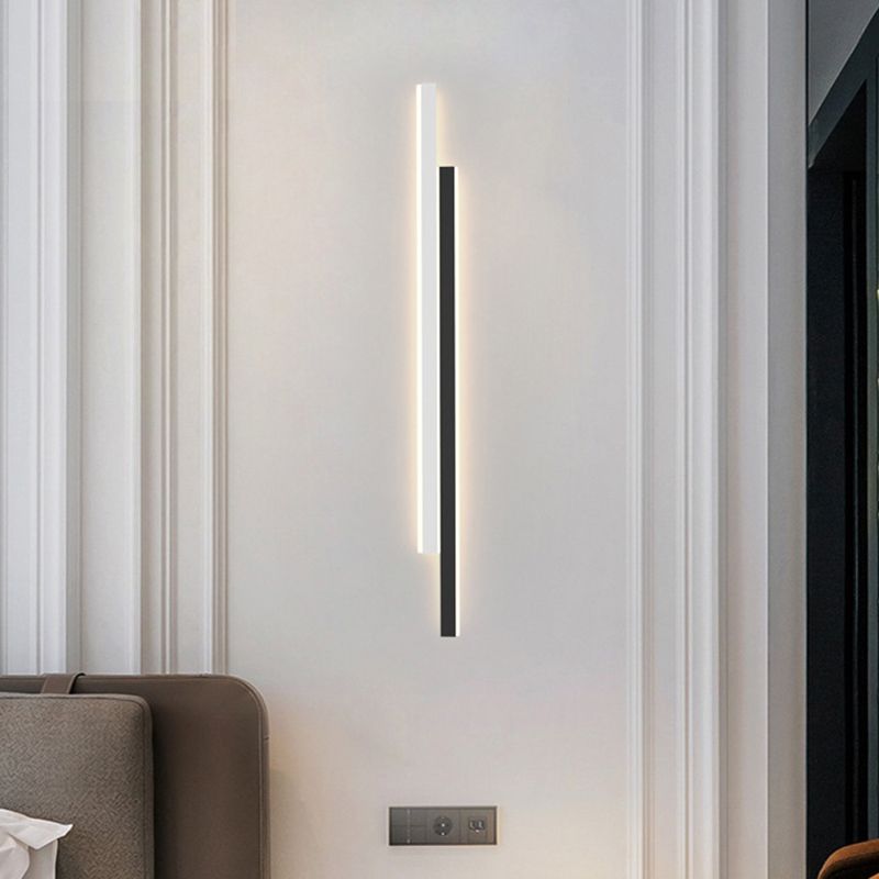 Modernism White/Black 2-Light Wall Mounted Sconce Linear LED Wall Light