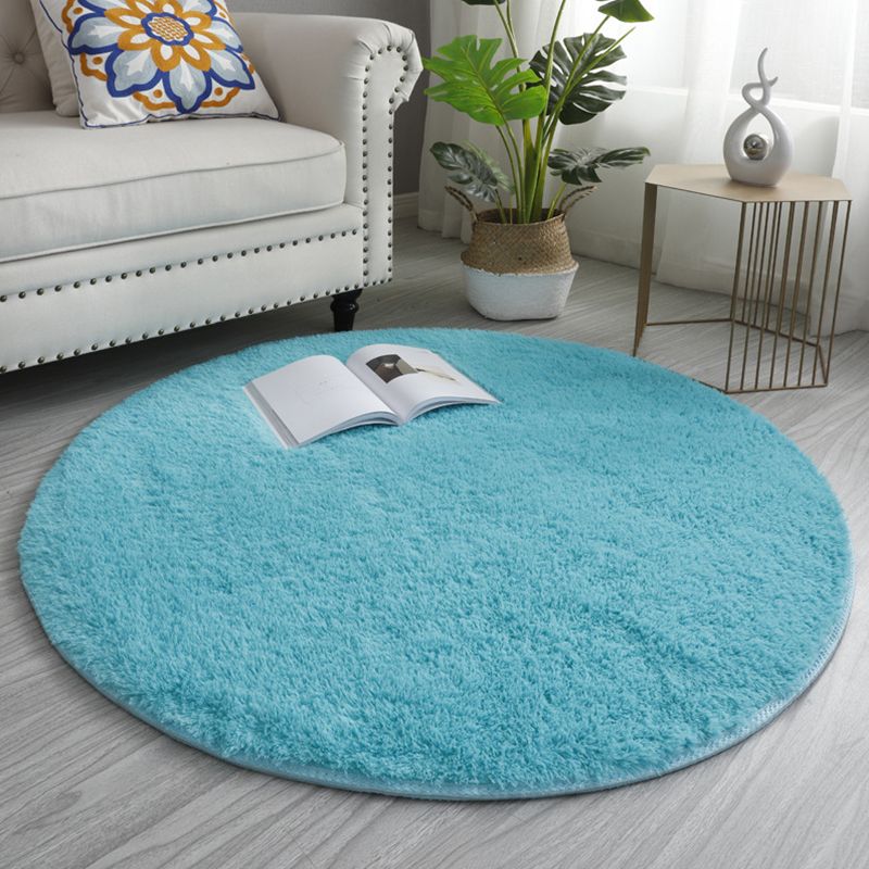 Casual Living Room Rug Multi Colored Solid Color Indoor Rug Polyster Non-Slip Backing Easy Care Carpet