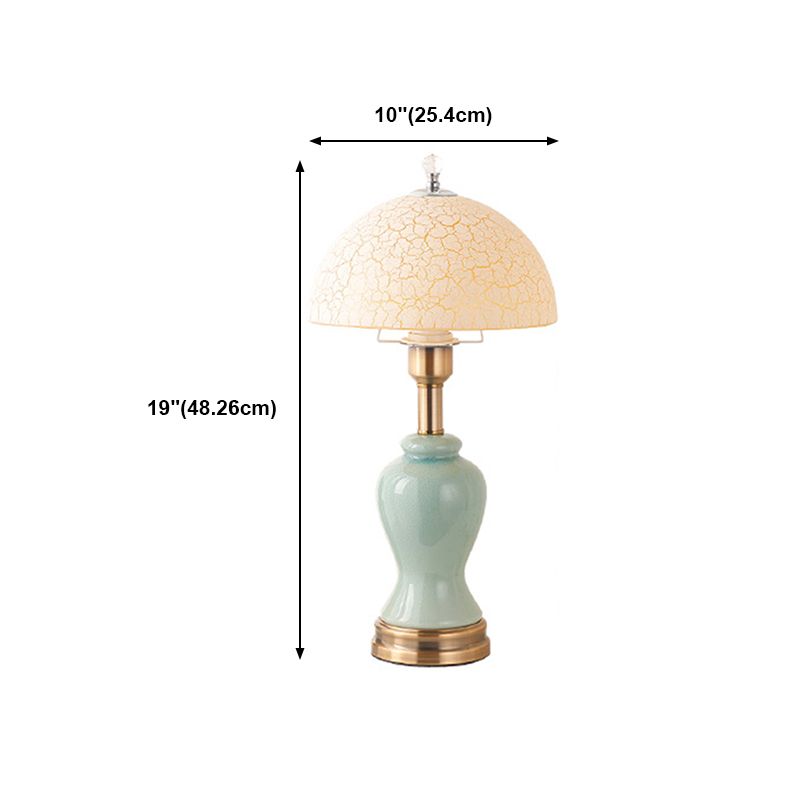 1-Light Bedroom Table Lamp Modern Style Glass Dome Shade Nightstand Light