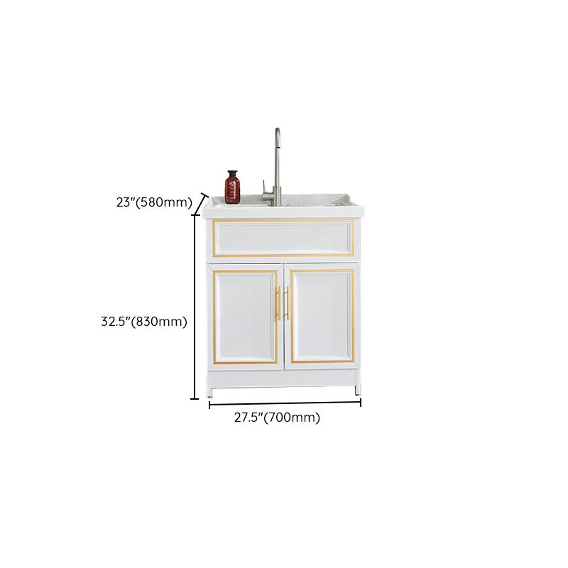 Bathroom Sink Vanity Ceramic Sink Drawers Storage Shelf Vanity with Faucet