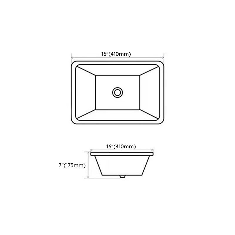 Rectangular Bathroom Sink Porcelain Modern Bathroom Sink(Not Included Faucets)