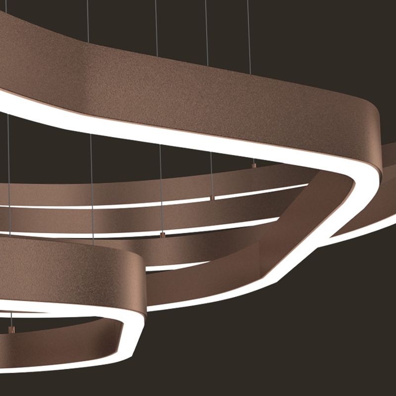 Modern Terrace Shape Chandelier Aluminum Multi-Layer LED Chandelier Pendant Lamps for Living Room
