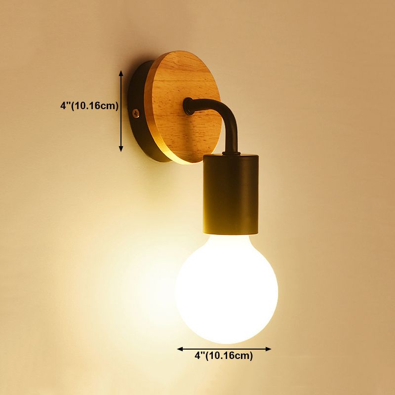Modern Style Geometric Sconce Light Fixtures Wood 1 Light Wall Mounted Lamps