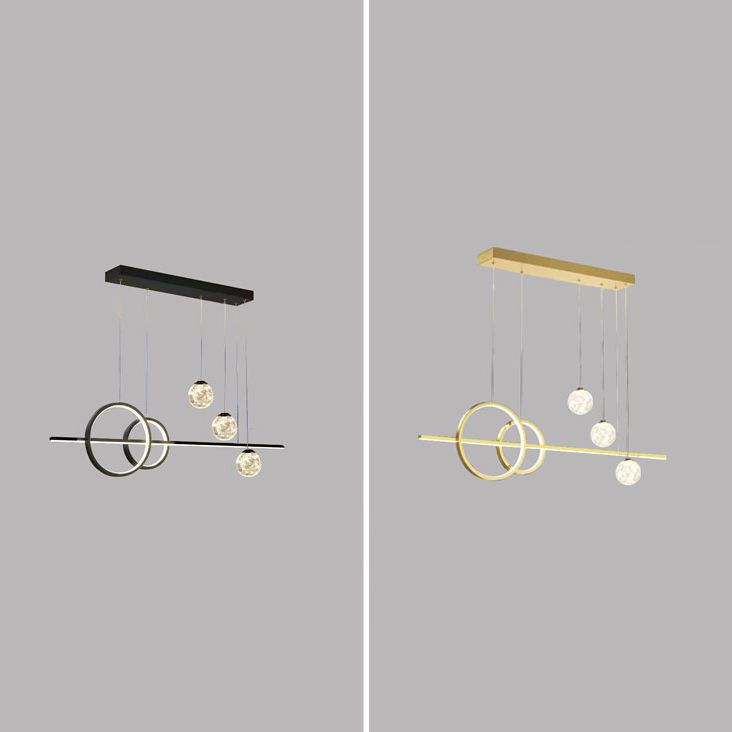 Luz de metal moderna Geométrica Geométrica 6 luces LED Island Colgante para sala de estar