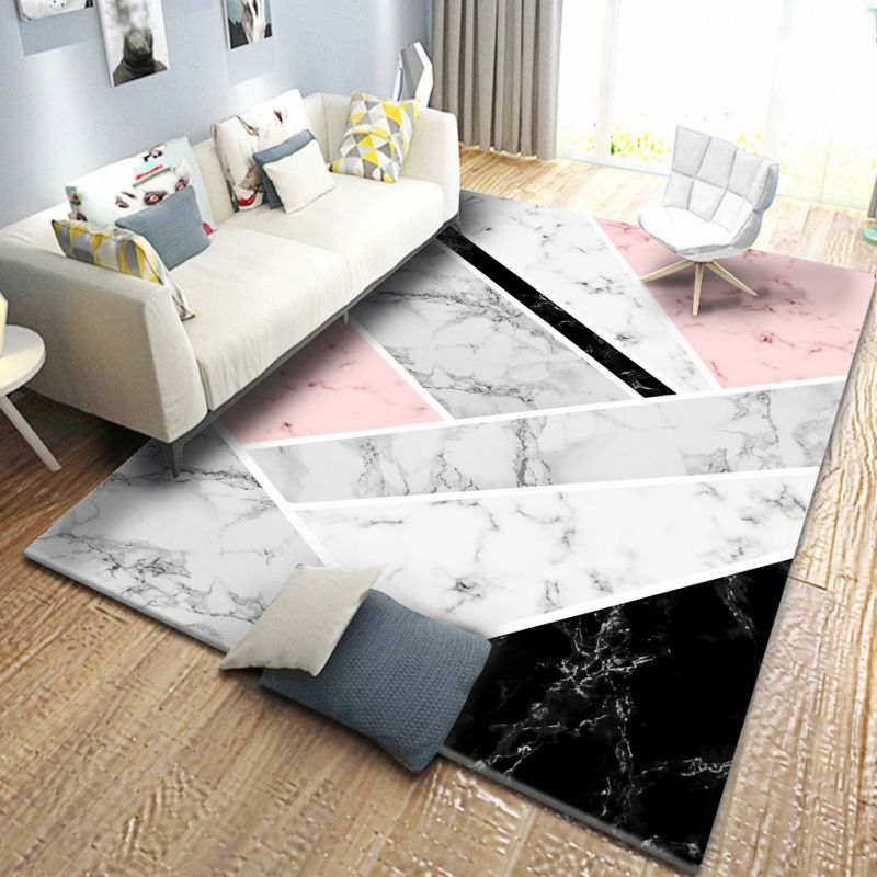 Alfombra de diamantes de poliéster de color interior de color rosa claro para sala de estar para sala de estar