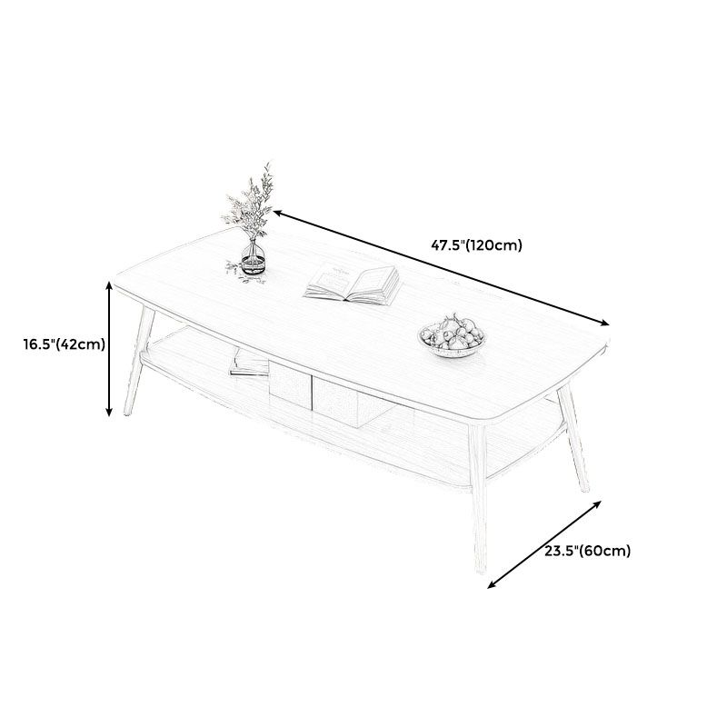 Modern Wooden Rectangular/Geometric Coffee Table with Storage Cocktail Table