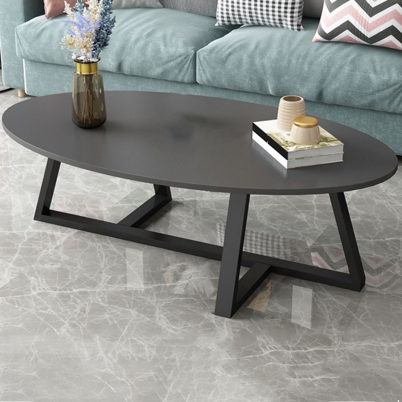 Glam Single Oval Coffee Table Cross Legs Coffee Cocktail Table