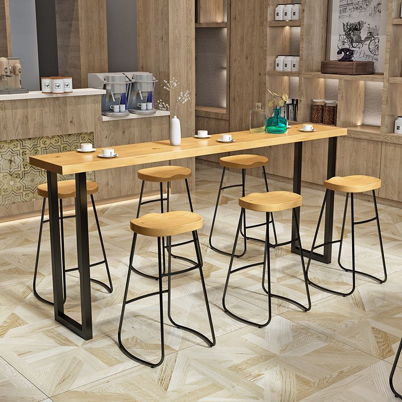 Cafe and Break-room Bistro Bar Desk Modern Rectangle Wood Counter-height Pub Table