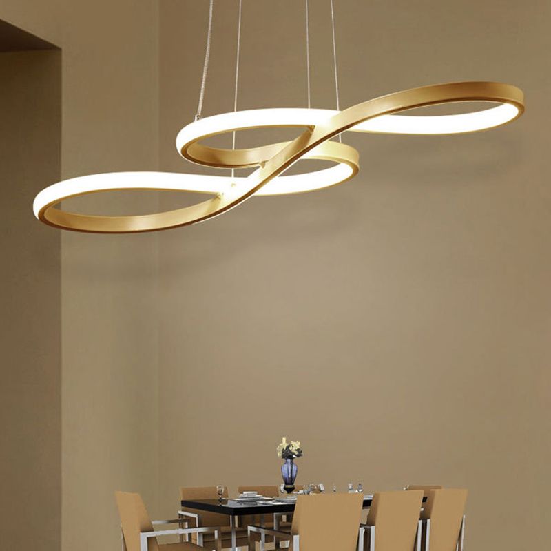Modern Twisting Chandelier Pendant Light Metal Suspended Lighting Fixture for Restaurant