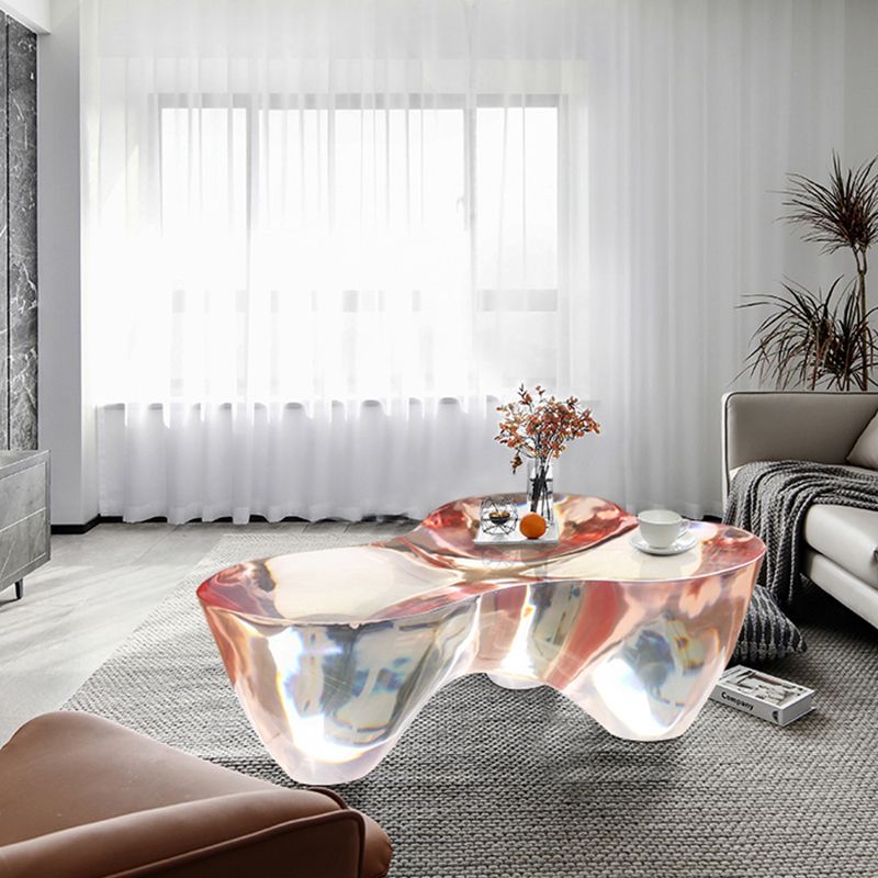 3 Legs Clear Contemporary Acrylic Single Coffee Cocktail Table
