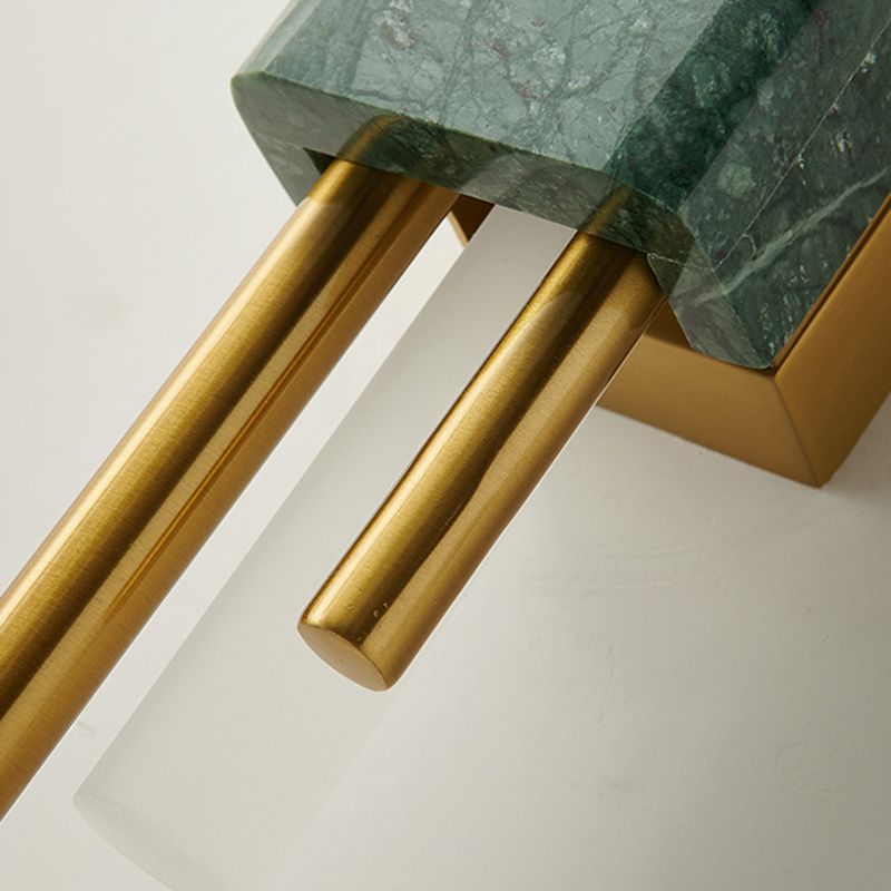 Modern Stone Wall Sconce Cylinder Shape Wall Light with Acrylic Shade for Living Room