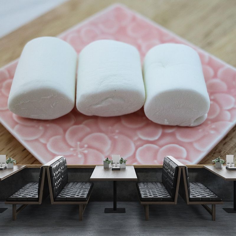 Modern Mural Dessert with Marshmallow Pattern Wall Decor Eco-friendly for Dessert Shop