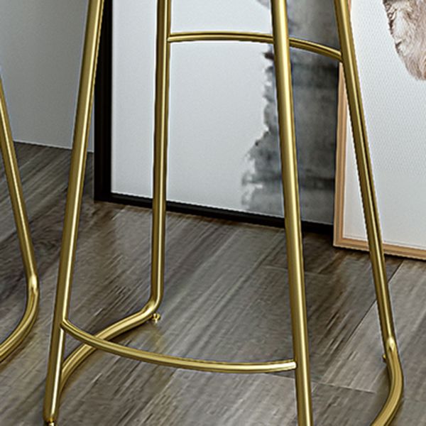 Solid Wood Backless Bar Chair Industrial Armless Metal Legs Bar Stool