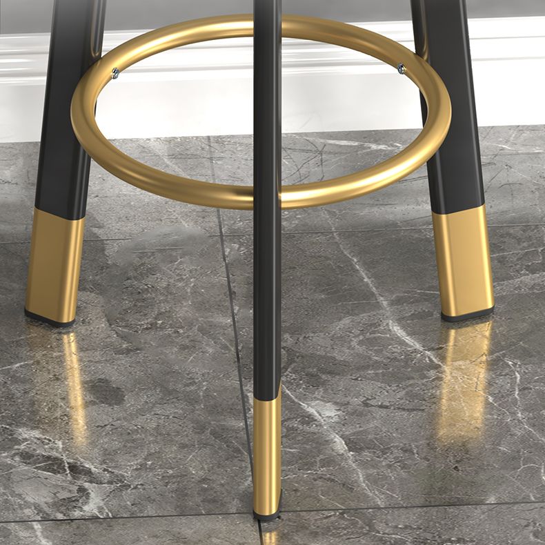 Taburete de bar sin brazos con respaldo moderno, taburete de bar de acero para cajero con cojín y reposapiés