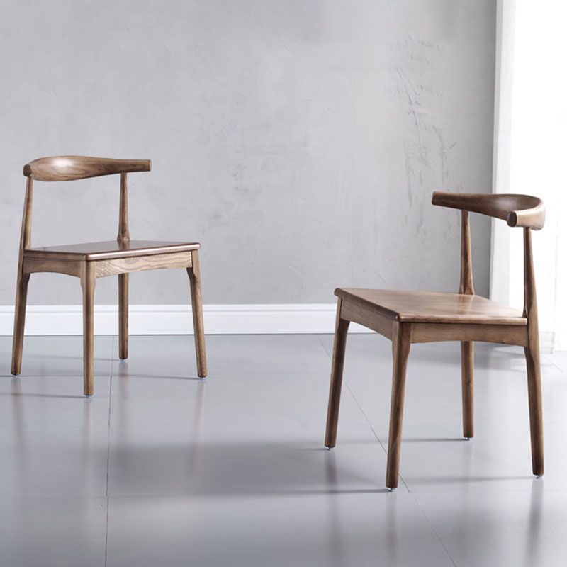 Silla lateral con respaldo abierto de estilo industrial para cocina, silla lateral de comedor de madera sin brazos