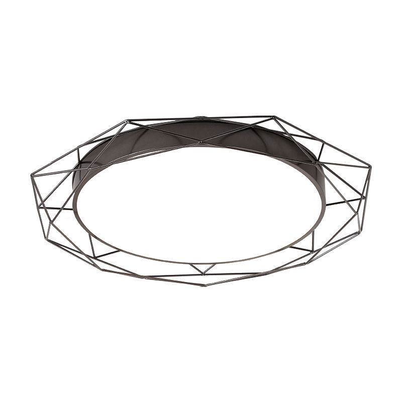 Tour métal-Flush Mount Ceiling Light with Wire Frame Nordic Gold / Black Ceiling Lighting for Bedroom, 21.5 "/25.5" Wide