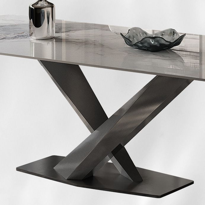 Medieval Modern Stone Dinette Table Rectangle Table for Dining Room