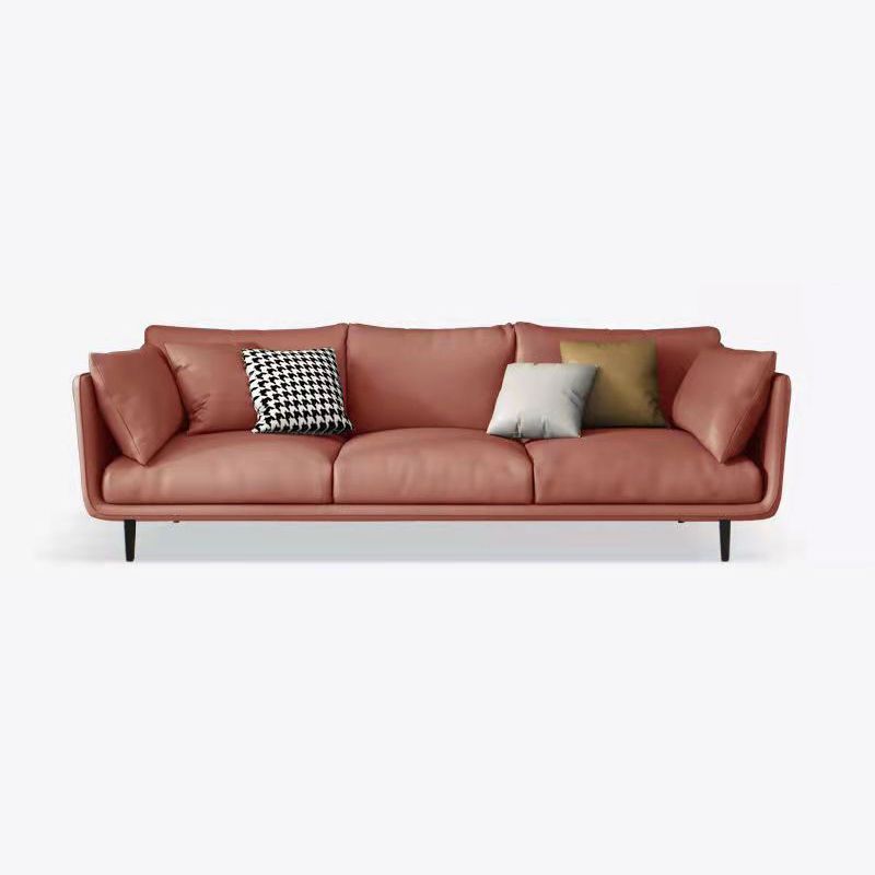 3 Seater 33.4"H Faux Leather Square Arm Sofa for Living Room