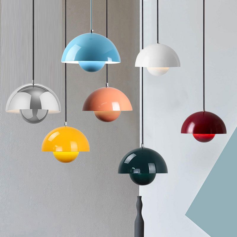Domed Hanging Pendant Light Minimalist Metal Hanging Light Fixture