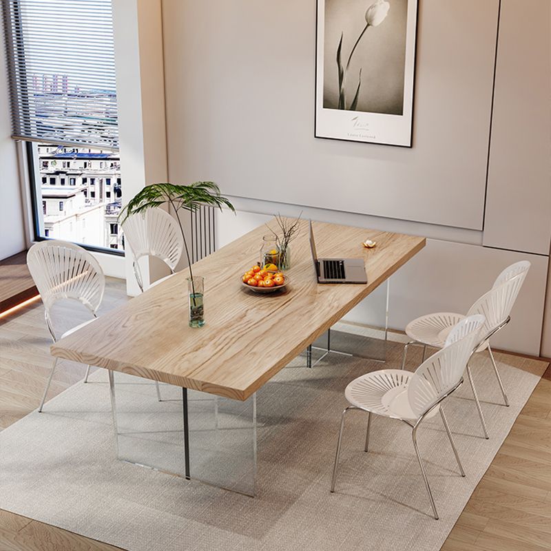 Natural Finish Pine Wood Dining Set 1/2/5 Pcs Modern Dinette Set