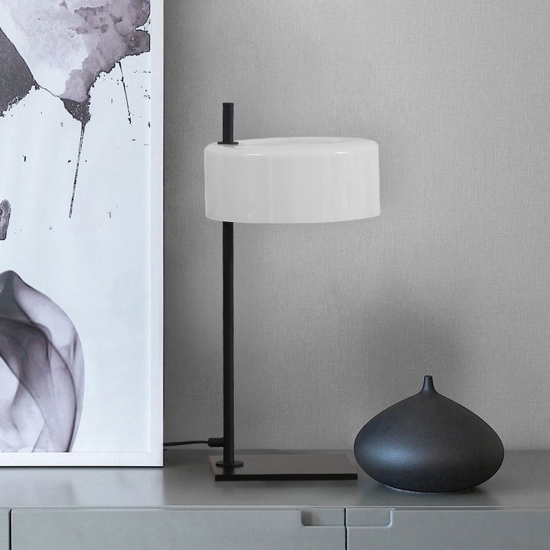 1 bulbe salon bourse clair blanc moderne lampe de table et noire moderne avec tambour en métal